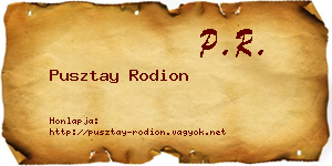 Pusztay Rodion névjegykártya